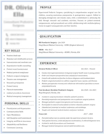 Cv Sample 1